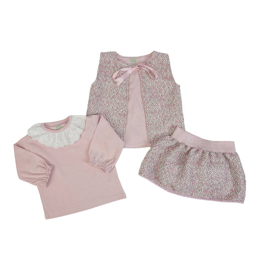 Organic Baby Girls Pink 3 Piece Set