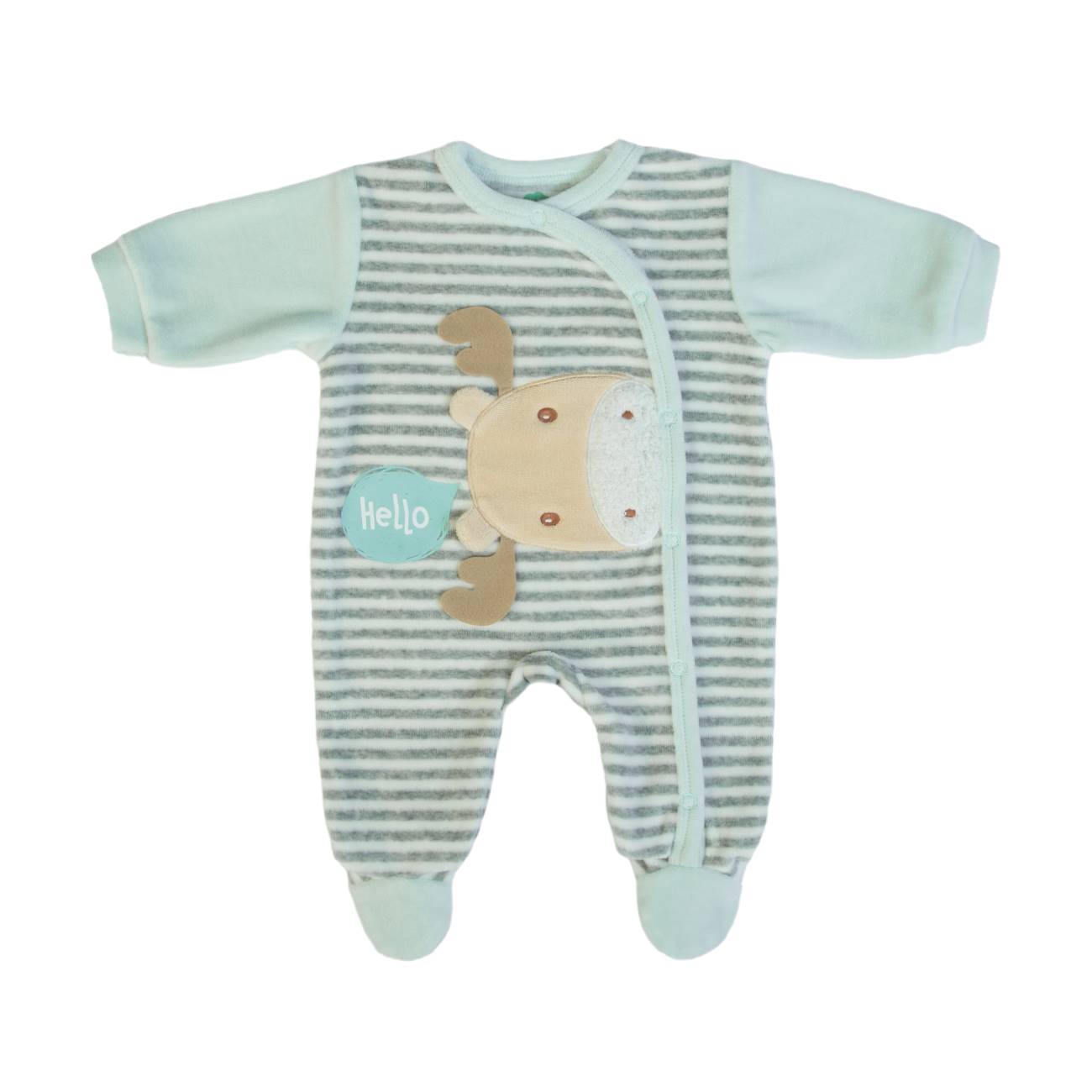 Organic Baby Boys Cow Green Babygrow