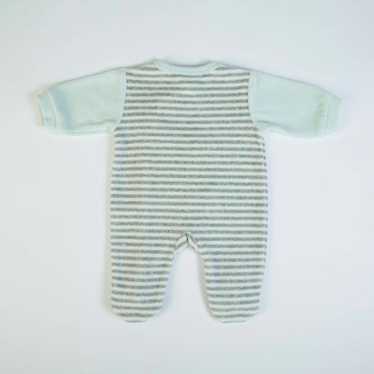 Organic Baby Boys Cow Green Babygrow