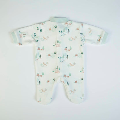 Organic Baby Boys Offwhite Babygrow