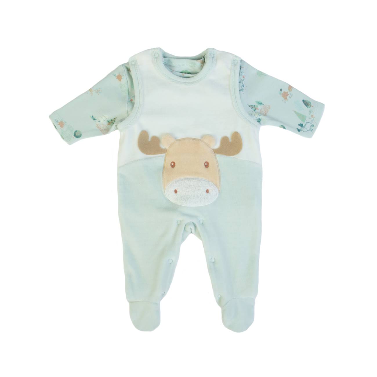 Organic Baby Boys Green Salopete And Top Set