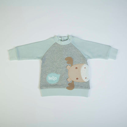 Organic Baby Boys Green Cow Print Tracksuit