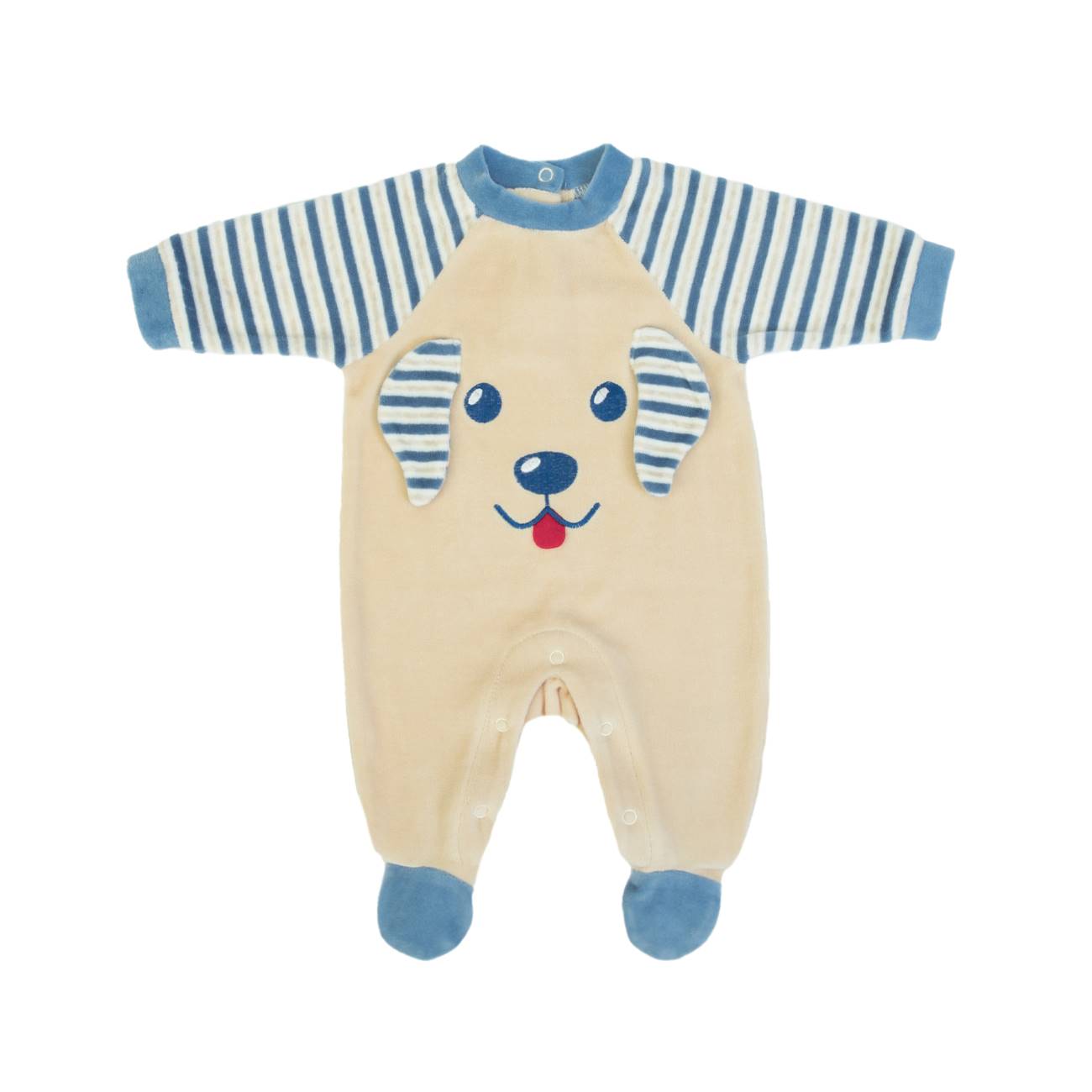 Organic Baby Boys Blue Dog Babygrow