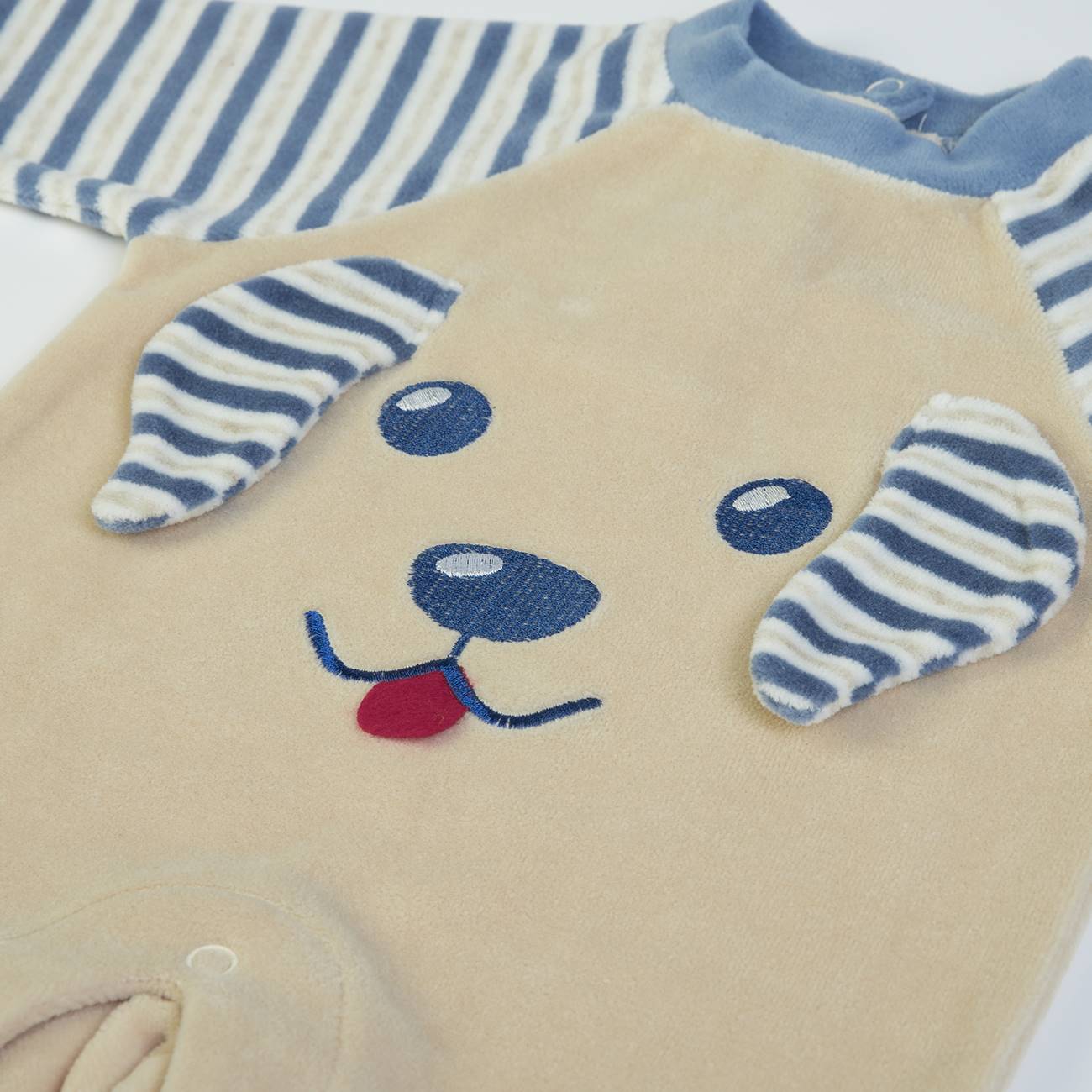 Organic Baby Boys Blue Dog Babygrow