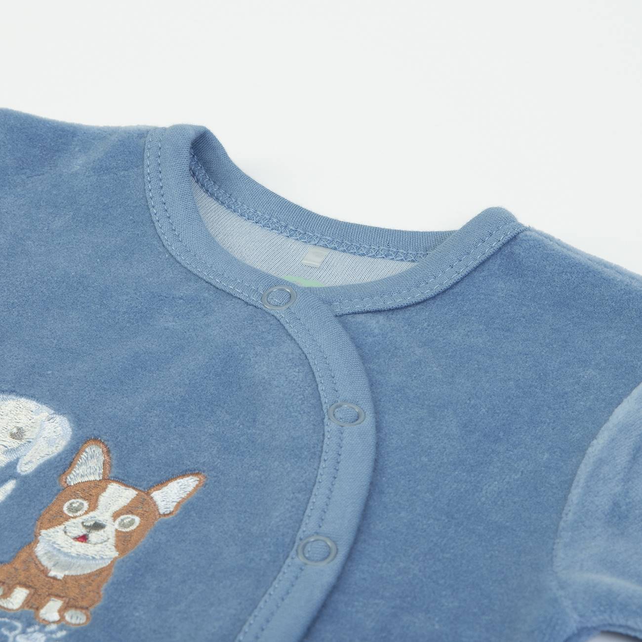 Organic Baby Boys Blue Dog 2 Piece 3 mTop And Trouser Set