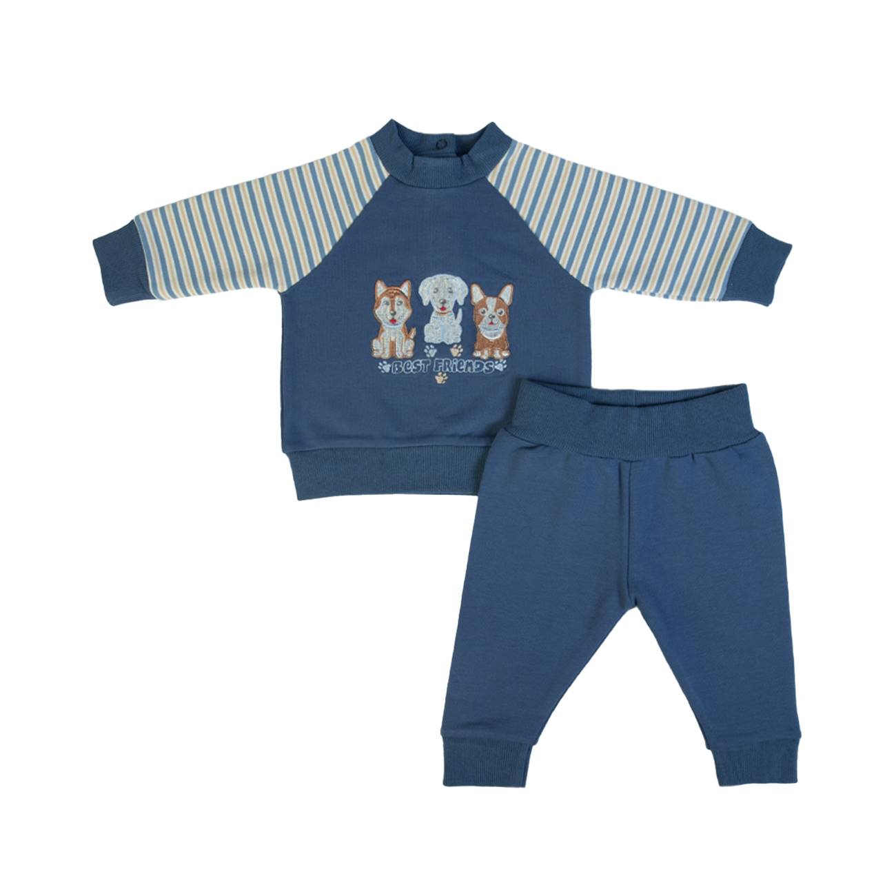 Organic Baby Boys Navy Dogs Tracksuit