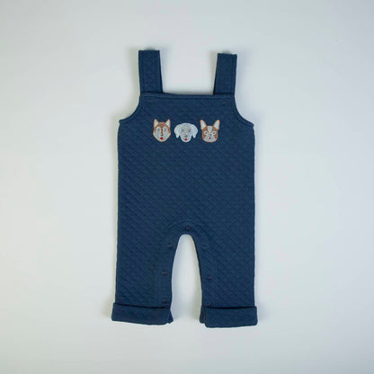 Organic Navy Baby Boys Salopete and Top 2 Piece Set