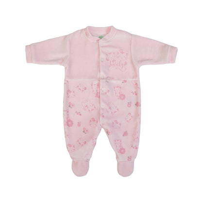 Organic Baby Girls Pink Cats Babygrow