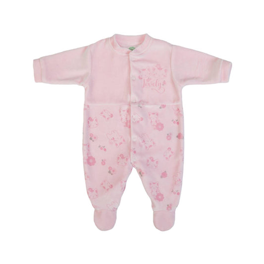 Organic Baby Girls Pink Cats Babygrow