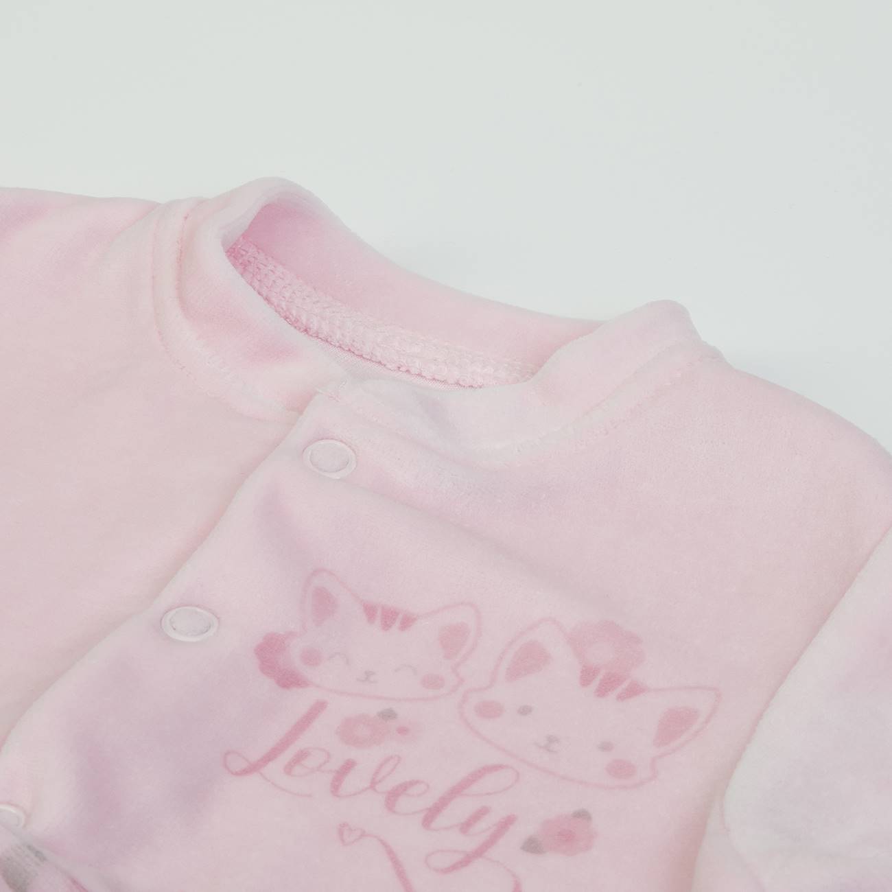 Organic Baby Girls Pink Cats Babygrow