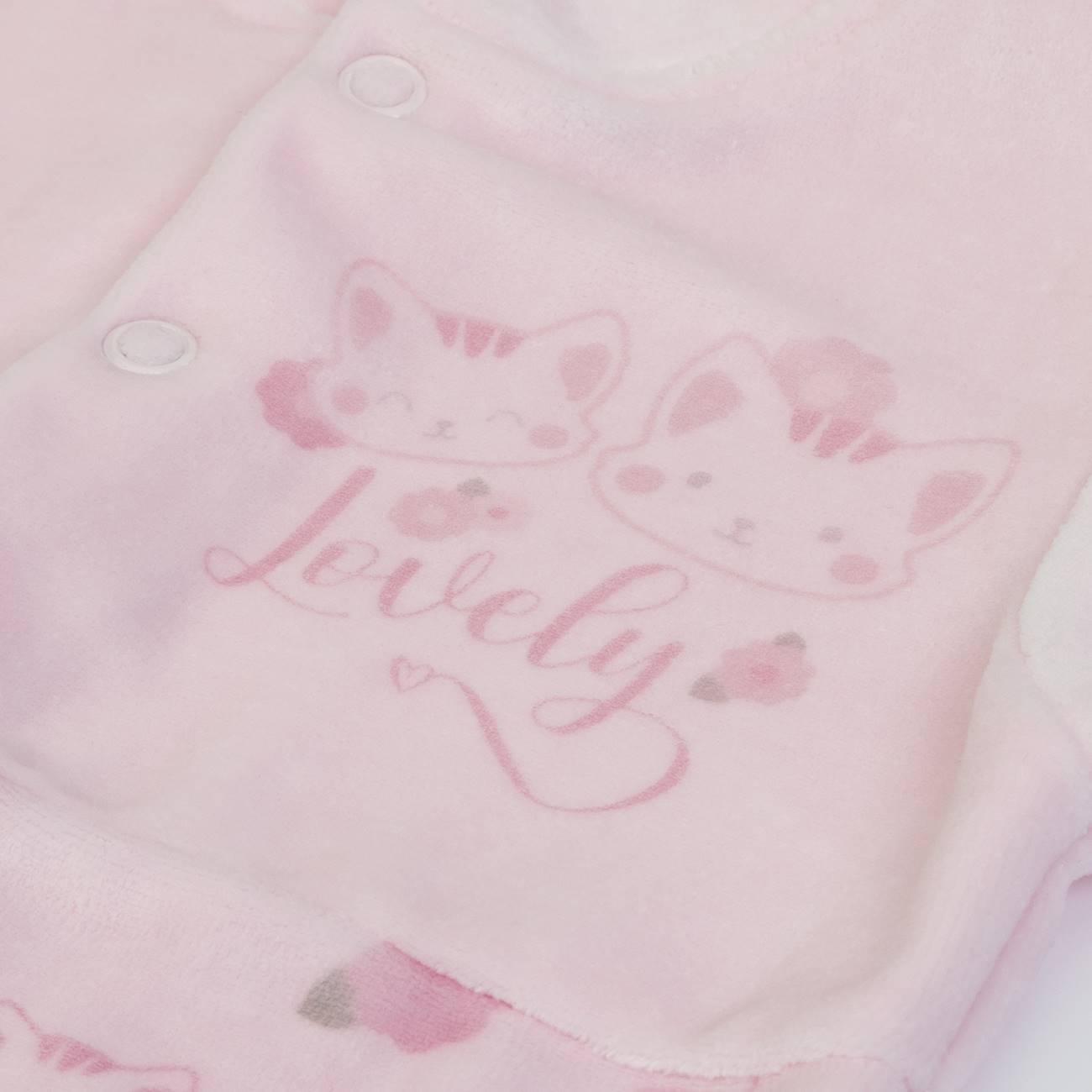 Organic Baby Girls Pink Cats Babygrow