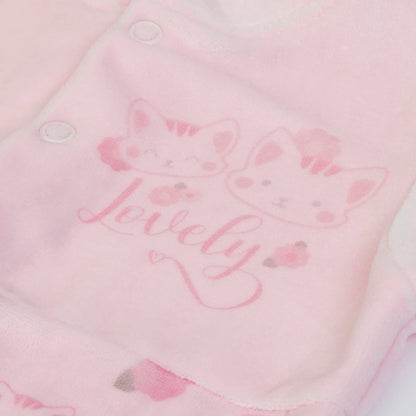 Organic Baby Girls Pink Cats Babygrow