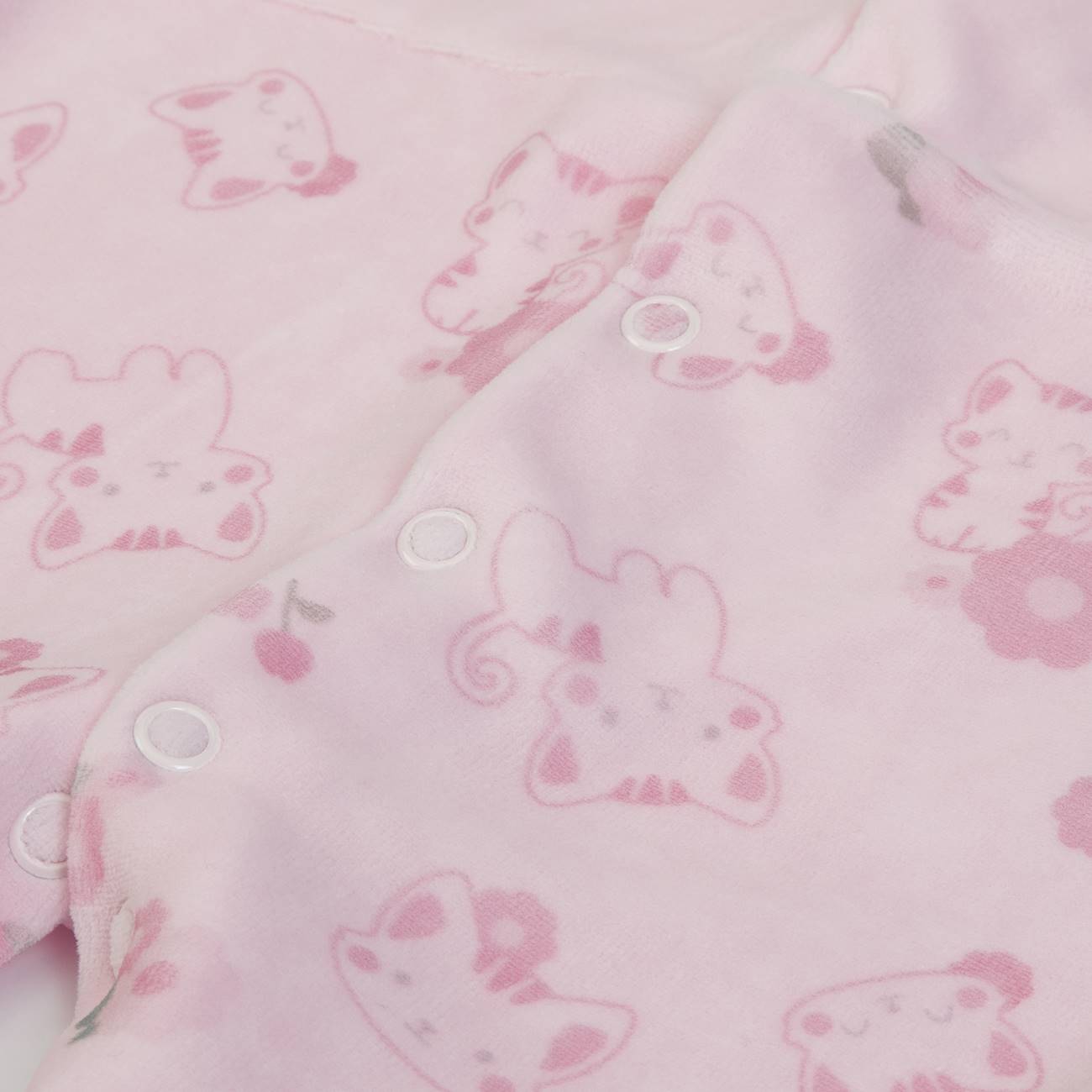 Organic Baby Girls Pink Cats Babygrow