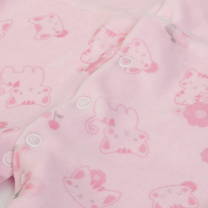 Organic Baby Girls Pink Cats Babygrow