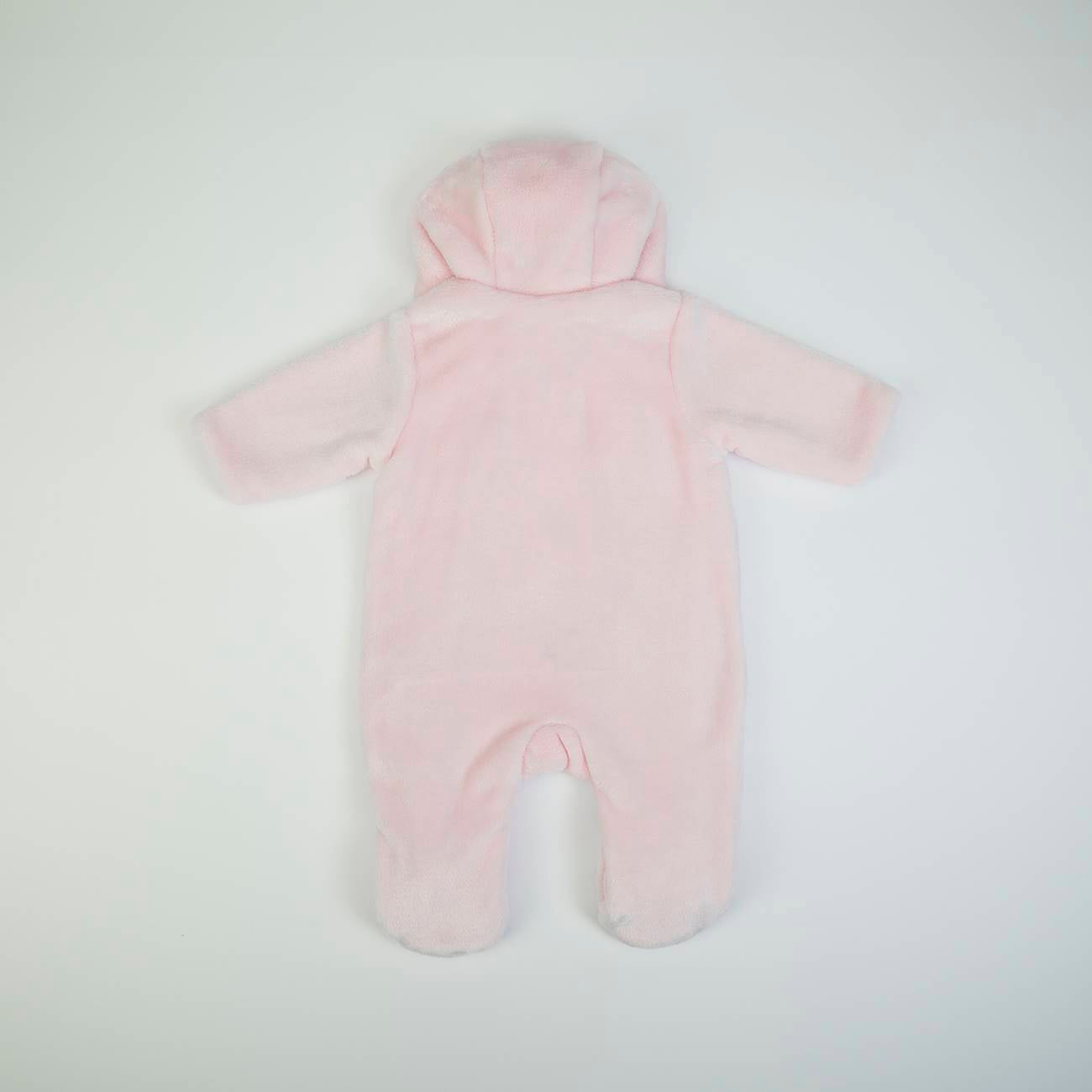 Organic Baby Girls Pink Cats Fur Lined Babygrow