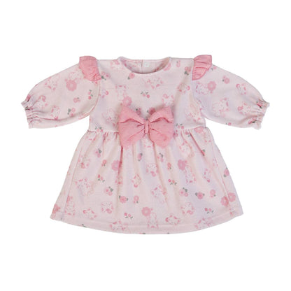 Organic Baby Girls Pink Bow Dress