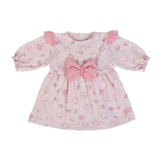 Organic Baby Girls Pink Bow Dress