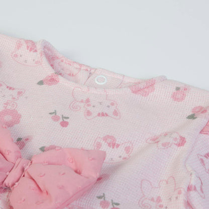 Organic Baby Girls Pink Bow Dress