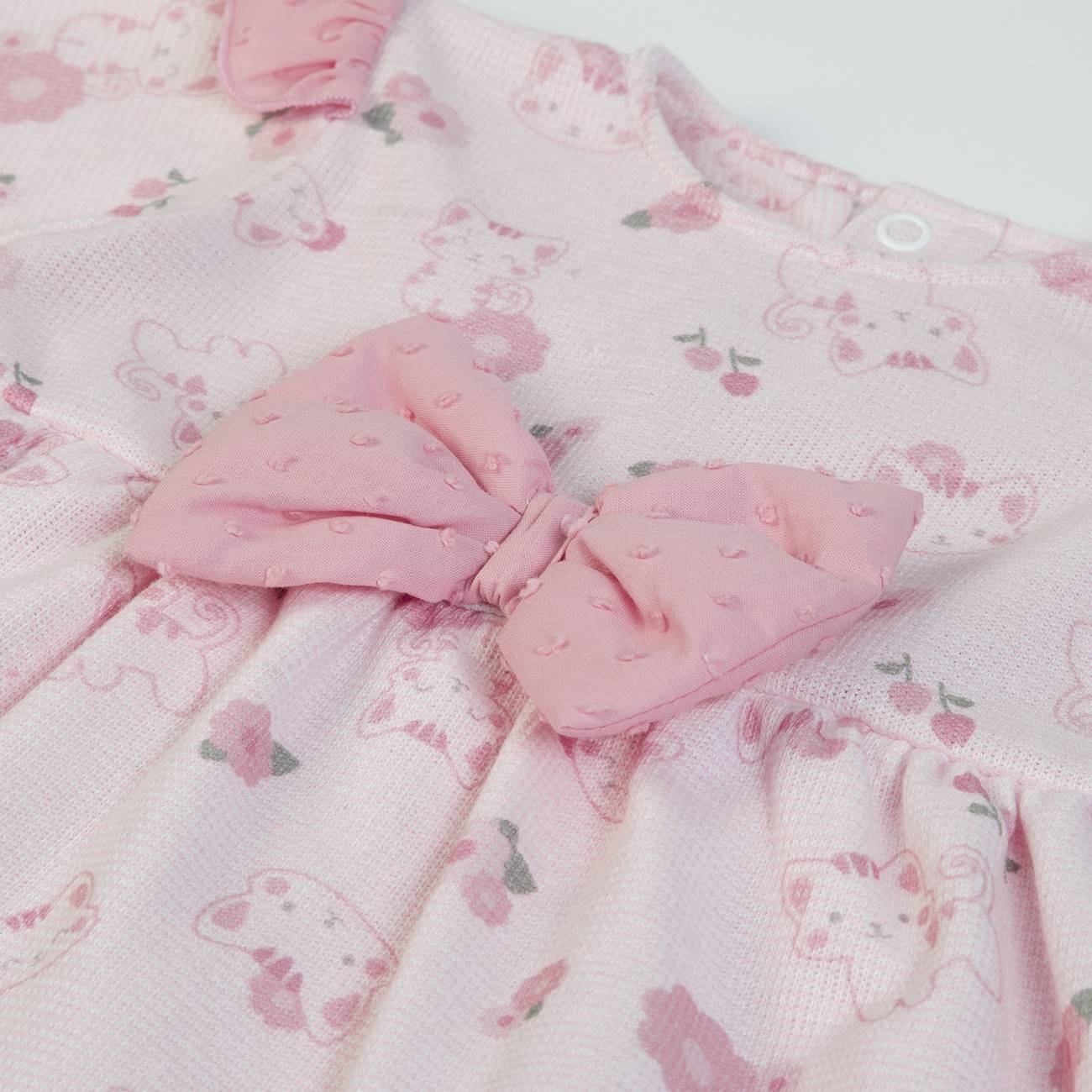 Organic Baby Girls Pink Bow Dress