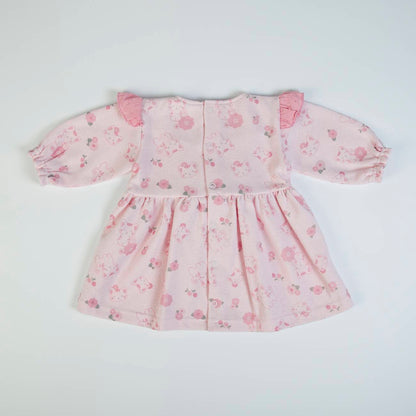 Organic Baby Girls Pink Bow Dress