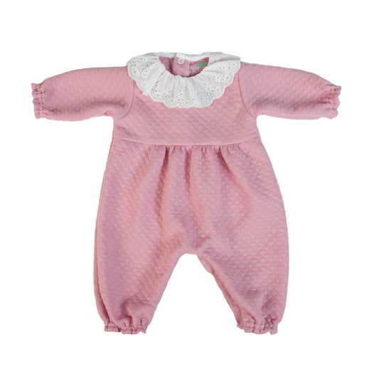 Organic Baby Girls Pink Quilted Baby Grow