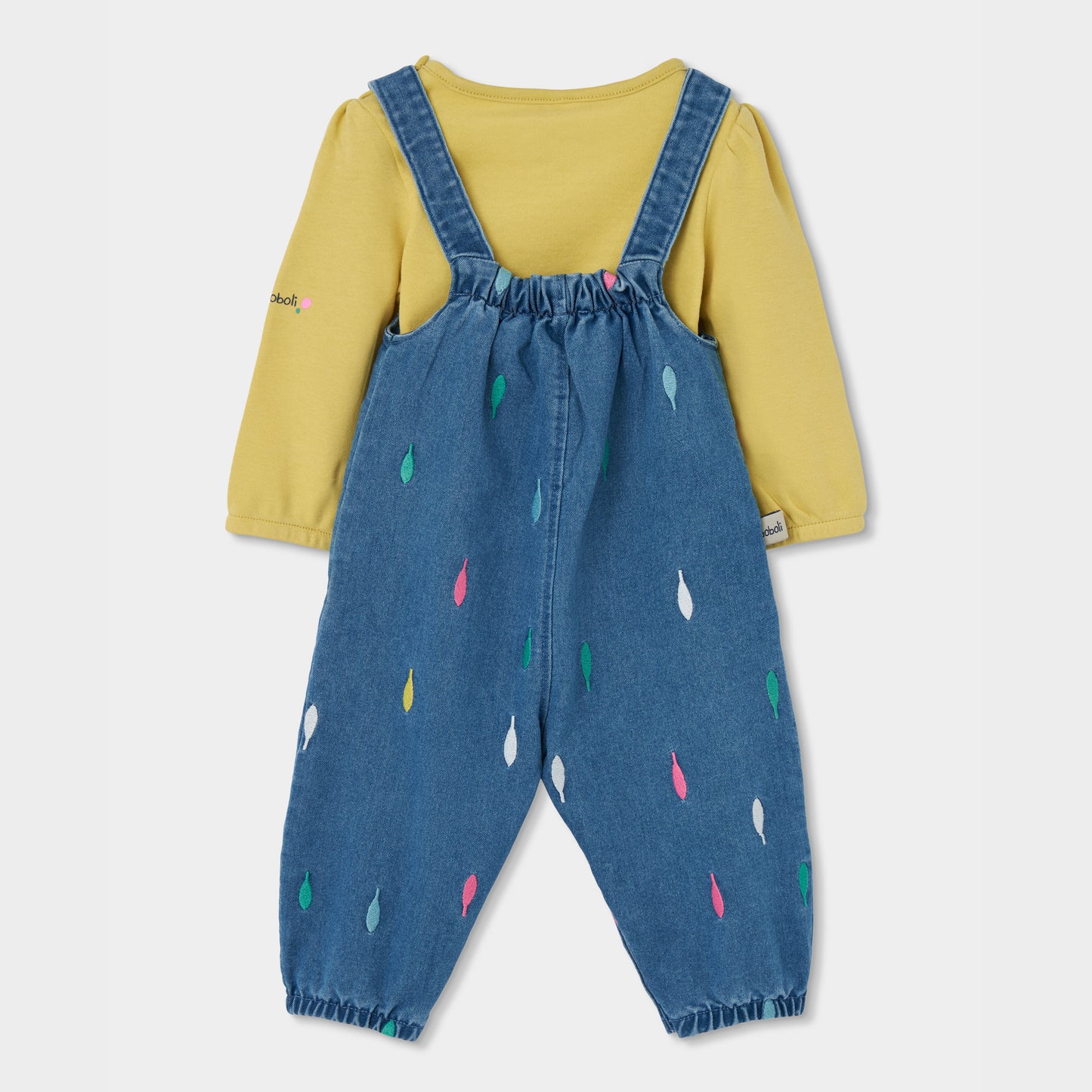 Boboli Baby Girls Blue Denim Dungaree Set