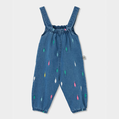 Boboli Baby Girls Blue Denim Dungaree Set