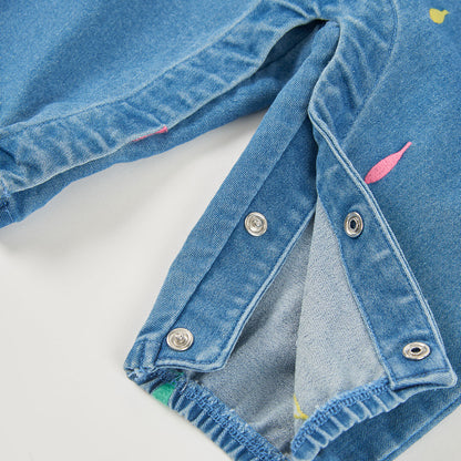 Boboli Baby Girls Blue Denim Dungaree Set