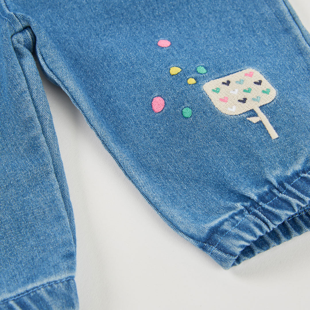 Boboli Baby Girls Blue Soft Denim Trousers