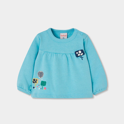 Boboli Baby Girls Blue Fleece Sweatshirt
