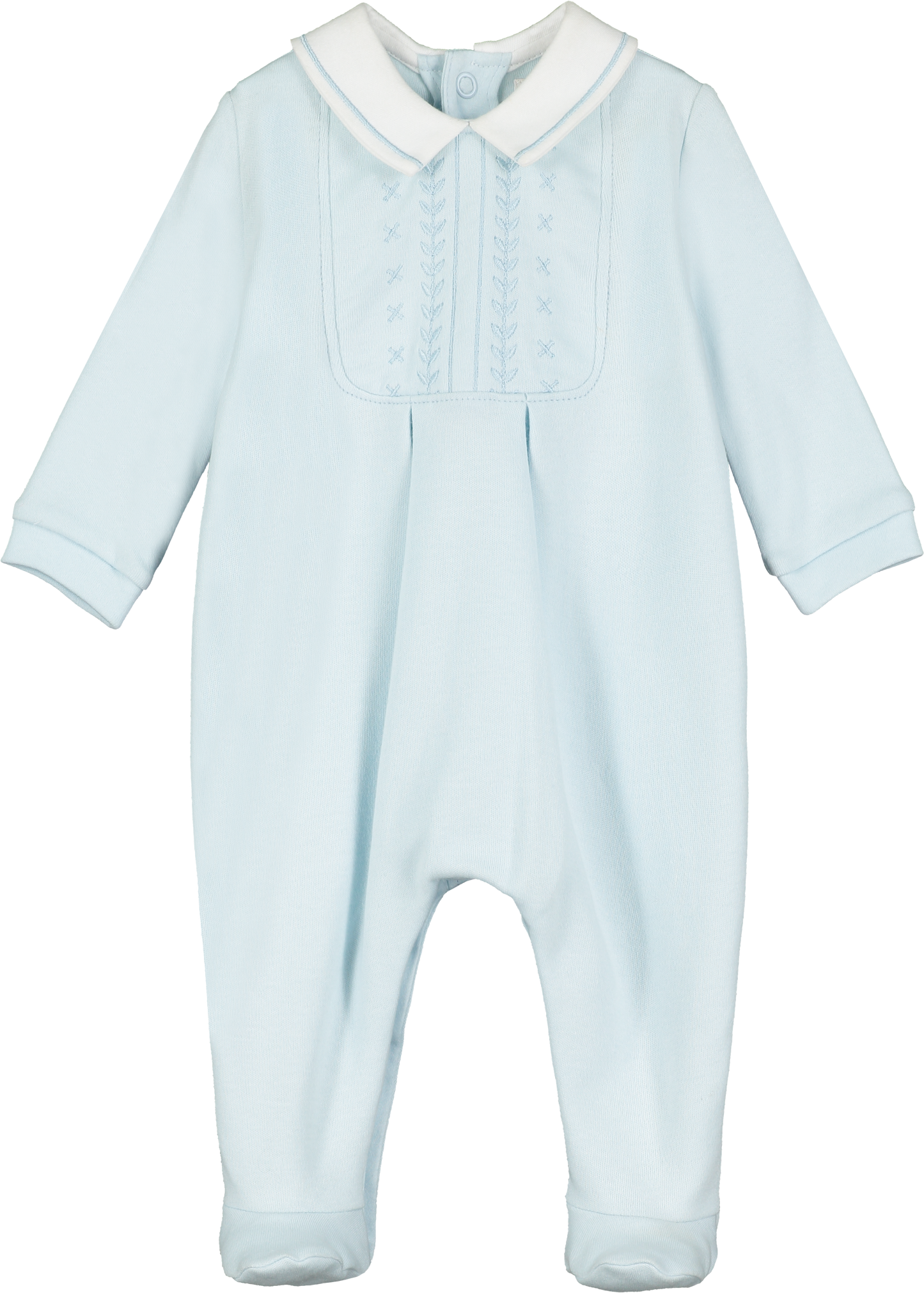 Emile et Rose Blue Baby Embroidered Baby Grow & Hat