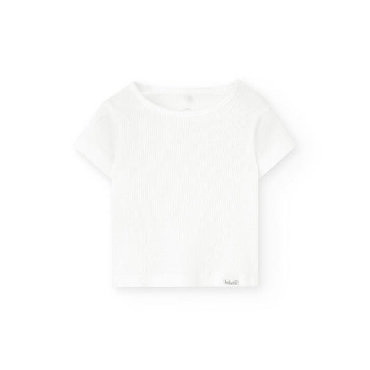 Boboli Baby Off White Pop Button T-Shirt