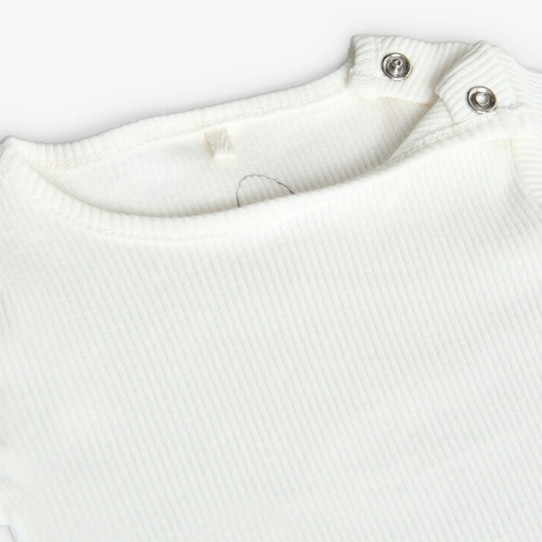 Boboli Baby Off White Pop Button T-Shirt