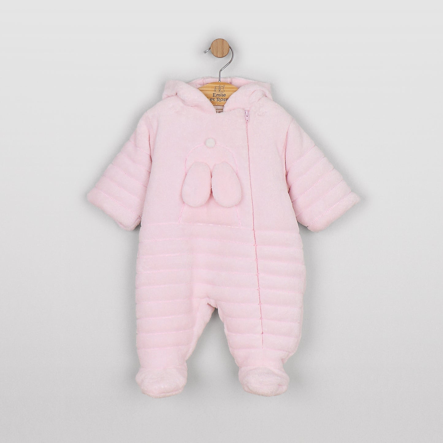 Emile et Rose Baby Girls Alison Fleece Pramsuit with 3D Bunny