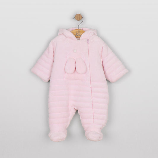 Emile et Rose Baby Girls Alison Fleece Pramsuit with 3D Bunny