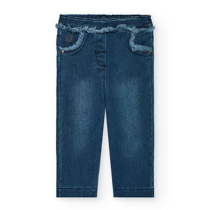 Boboli Girls Denim Trousers Blue