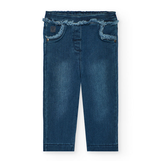 Boboli Girls Denim Trousers Blue