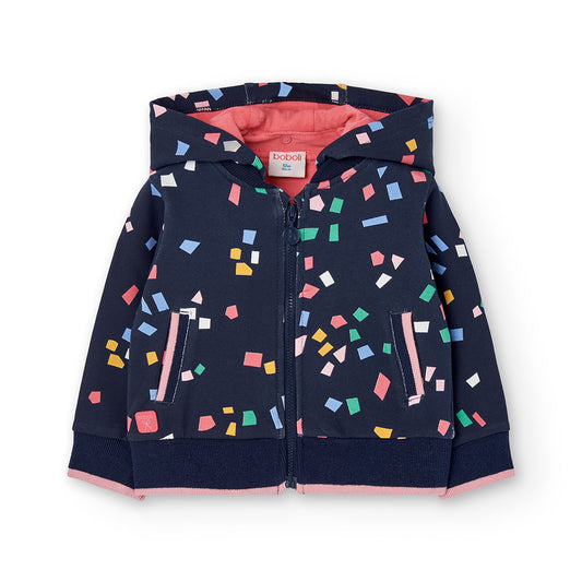 Boboli Girls Colourful Print Fleece Jacket