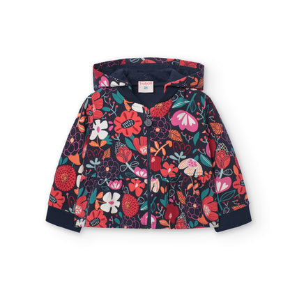 Boboli Girls Floral Fleece Jacket