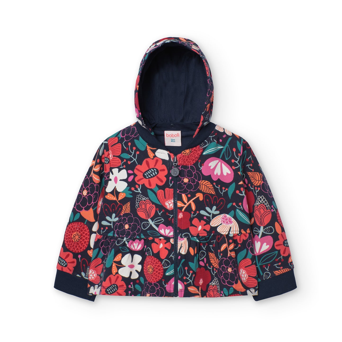 Boboli Girls Floral Fleece Jacket