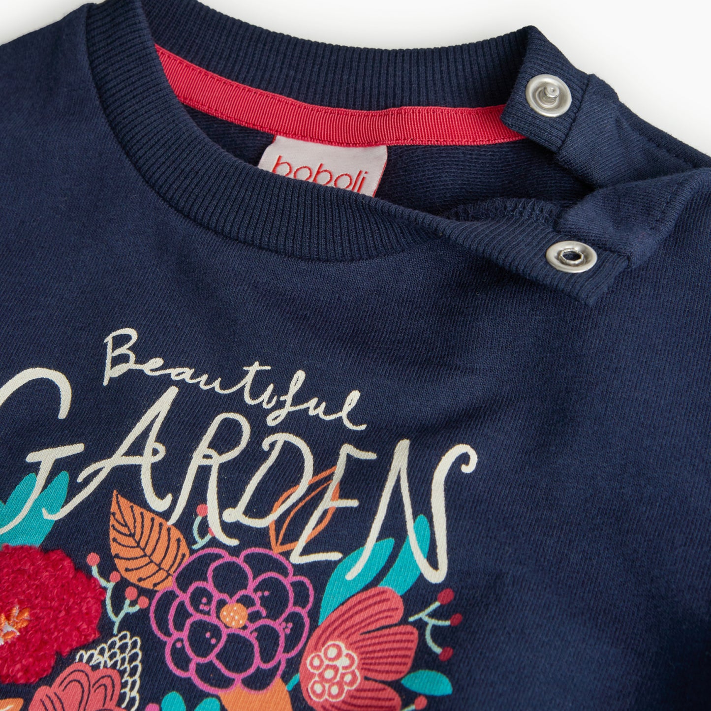 Boboli Girls Fleece Beautiful Gardens Button Collar Jumper