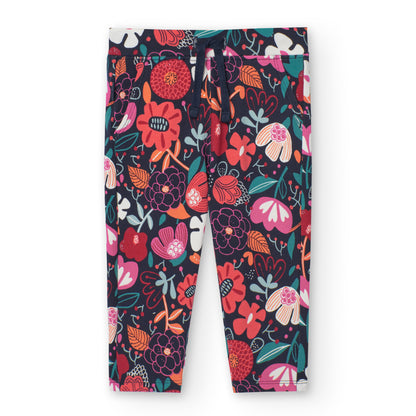 Boboli Girls Floral Fleece String Tie Leggings