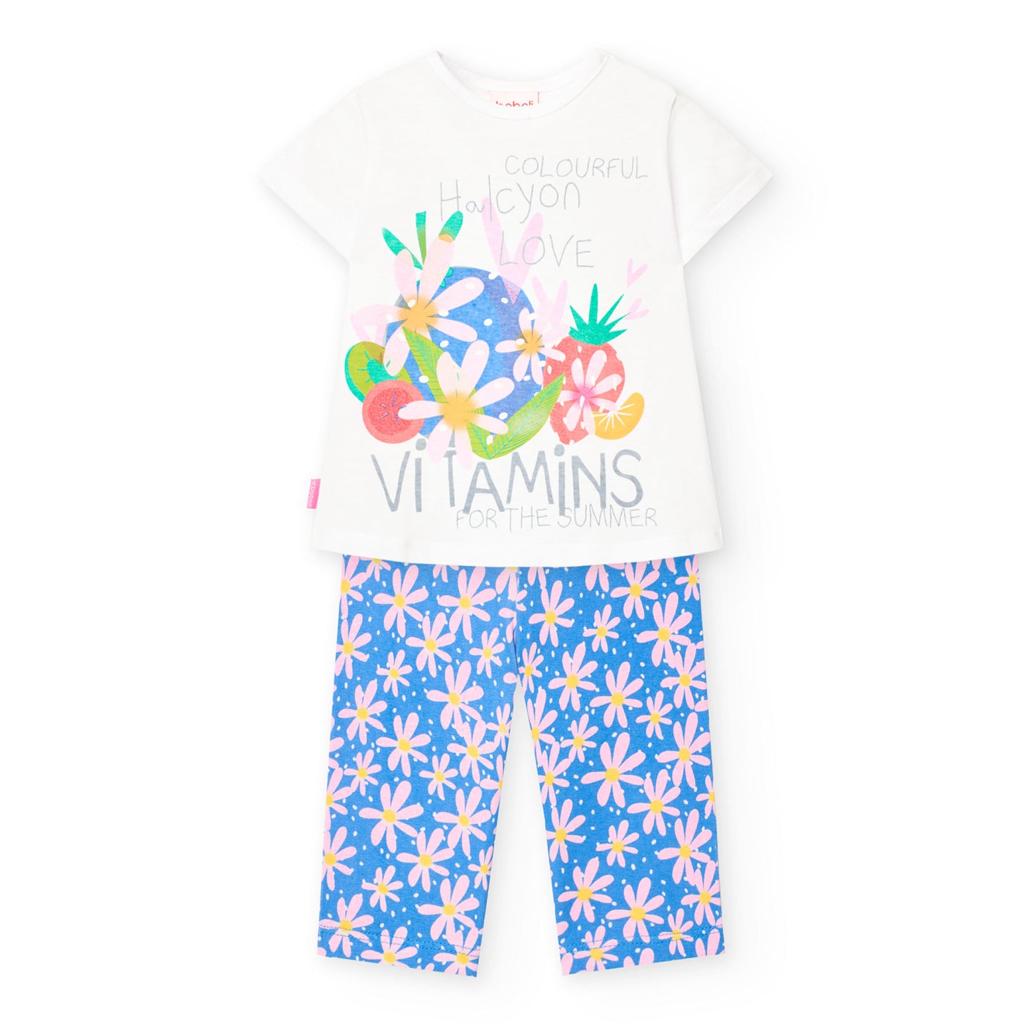 Boboli 2 Piece Summer Girls T-Shirt And Leggings Outfit