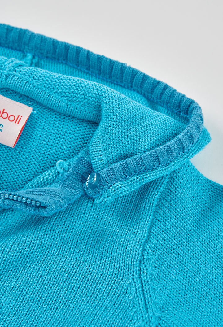 Boboli Baby Boys Blue Elephant Zip Up Knit Jacket