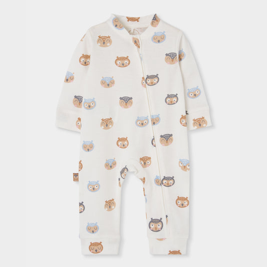 Boboli Baby Boys Owl Ribbed Playsuit
