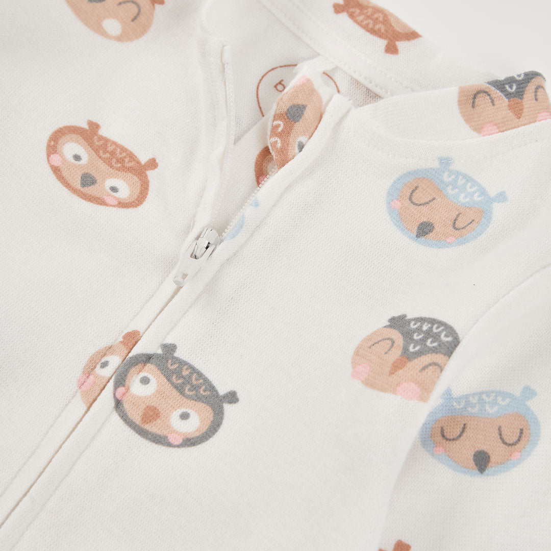 Boboli Baby Boys Owl Ribbed Playsuit