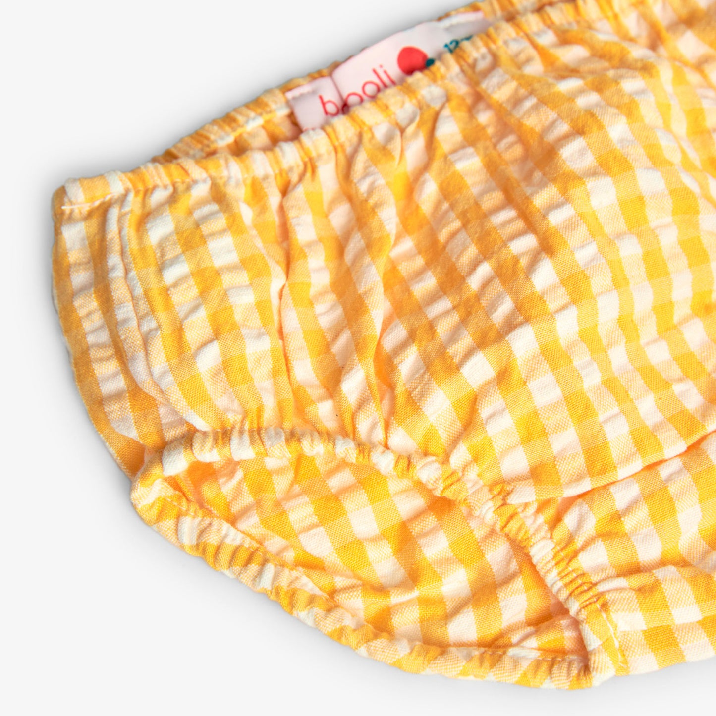 Boboli Girls Summer Orange Yellow Checked Poplin Dress