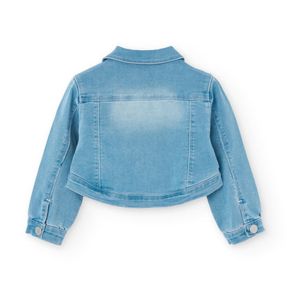 Boboli Girls Bleached Denim Jacket