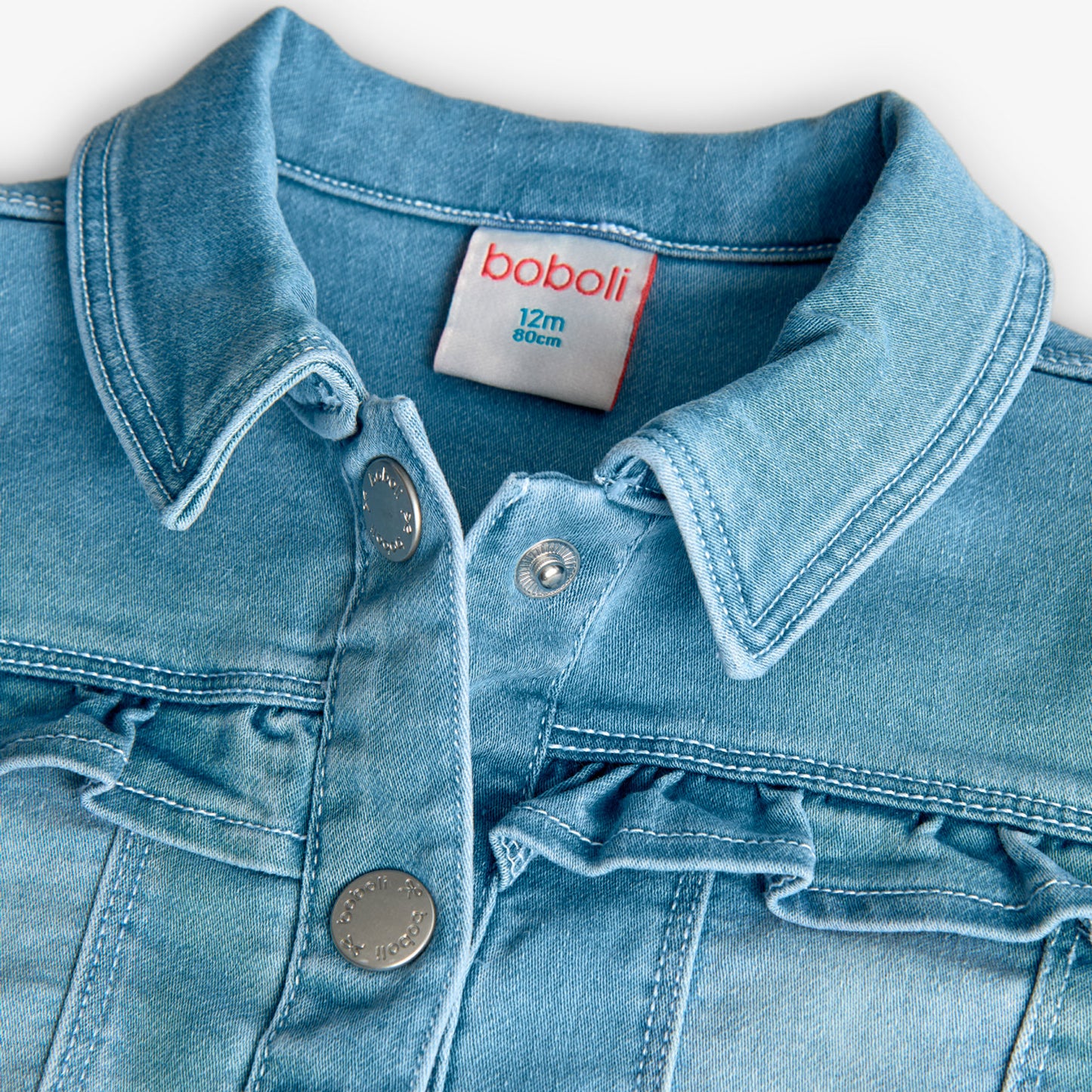 Boboli Girls Bleached Denim Jacket