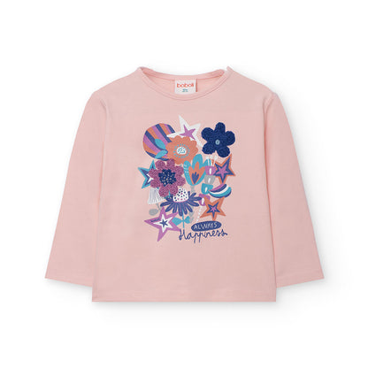 Boboli Girls Pink Long Sleeve Top